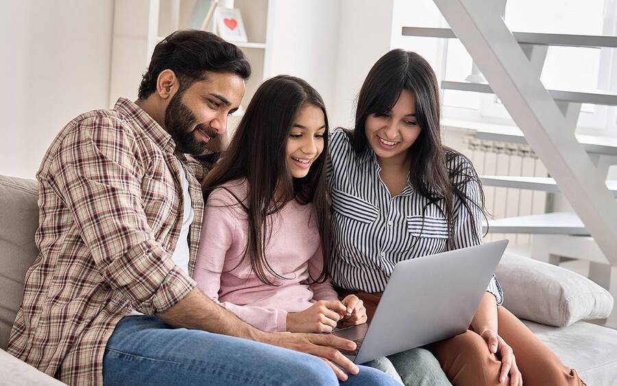 Parents go over health checklist with their college-bound teen.